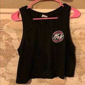VS PINK black cropped tank